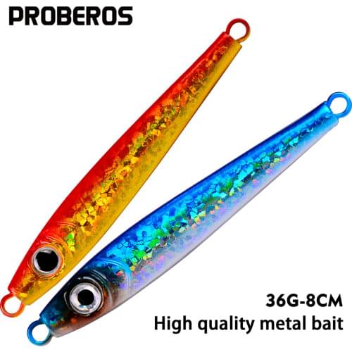 1PC Jigging Fish Lead 35G/8CM Metal Jig Baits Fishing Tackle 4 Colors Paillette Knife Wobbler Artificial Hard Bait