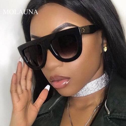Brand Designer Vintage Sunglasses Women 2021 Retro Flat Top Gradient Sun Glasses For Women Fashion Rivet Shades Female Glasses