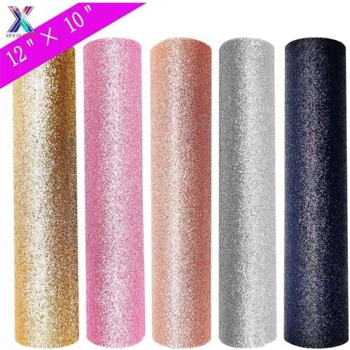 XFX Heat Transfer Glitter Vinyl 10X12 In 5 Pcs Transfer Vinyl Iron on For Clothes HTV Shirt High Elastic Decor Film Easy To Cut
