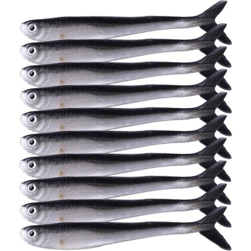 10PcsBag Soft Bait Fishing80mm Artificial Wobbler Bait Shrimp Salt Smell Lure For Bass Fishing Crankbait Swimbait Fishing tackle