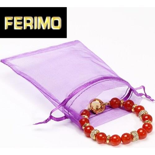 50pcs/lot 7*9cm Drawable Organza Bags Favor Wedding Christmas Gift Bag Jewelry Packaging tulle fabric Bags Eugen Yarn Pouches