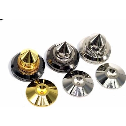 8pcs yivosound Solid Steel Speaker Spike Isolation Feet Brass Cone CD Amplifier Audio foot pad