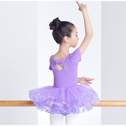Girls Ballet dress gymnastics leotard long-sleeved ballroom dance dress/short Ballet tutu childrens performance suit
