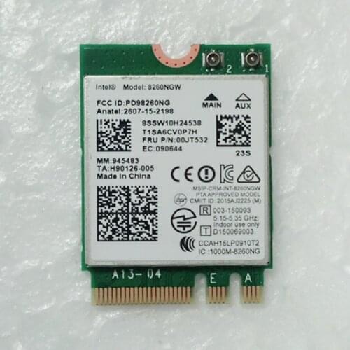 Intel Dual Band Wireless-AC 8260 M.2 WIFI Card For Lenovo Thankpad E460 E560 L560 P50 P70 T460 T560 Series, FRU 00JT532