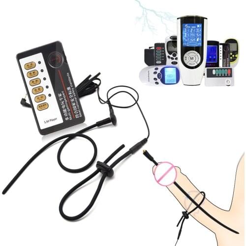 Electro Shock Silicone Penis Plug Chastity Catheter Urethral Dilators Electro Stimulate Penis Ring BDSM Medical Sex Toys For Men
