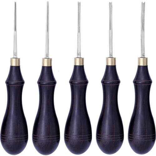 DIY Leathercraft Edge Beveler Wood Handle Edge Cutting Skiving Beveling Leather Craft Tools