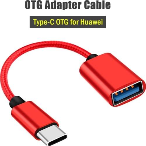 USB to Type-C OTG Adapter Cable for Huawei P20 P30 P40 Pro Lite Mate 9 10 20 30 40 20X Nova 5 6 7 8 Pro SE USB C OTG Converter