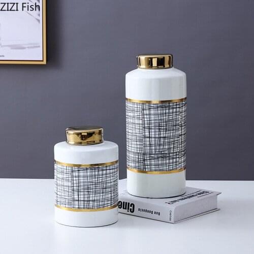 Abstract Painting Ceramic Storage Jars Decorative Porcelain Candy Jars and Lids Jewelry Cosmetic Containers Modern Home Decor