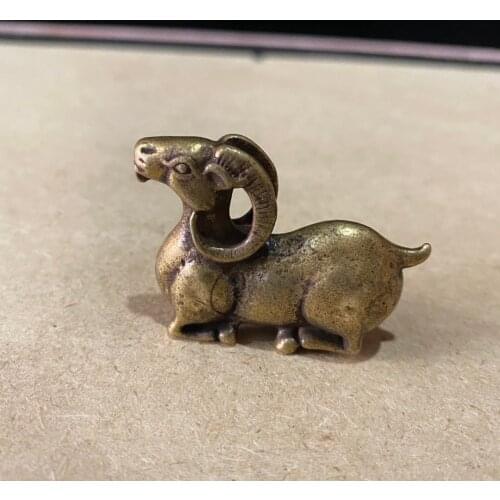CHINA Pure copper fengshui lucky goat small fish Statue Metal crafts family decorations pendant