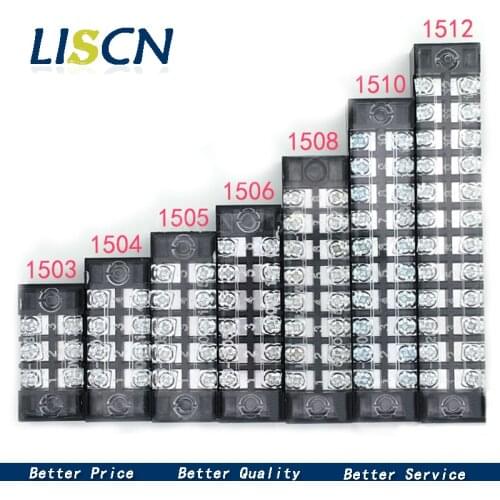 2Pcs Dual Row Barrier Screw Terminal Block Strip Wire Connector 600V 25A 3/4/6/8/10/12 Pin