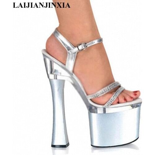 LAIJIANJINXIA Beautiful Ankle Strap 18cm Thick High Heel Platforms Pole Dance Shoes, Dress / Wedding Shoes womens sandals