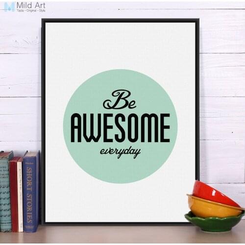 Minimalist Motivational Typography Life Awesome Quotes Art Print Poster Wall Picture Living Room Decor Canvas Painting No Frame