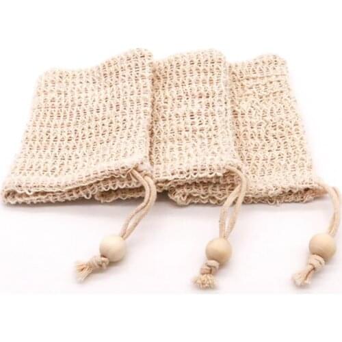 Natural Exfoliating Mesh Soap Saver Sisal Soap Saver Bag Pouch Holder For Shower Bath Foaming And Drying SN693