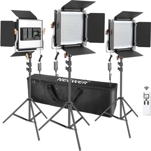 Neewer 480 LED Video Light Photography Lighting Kit,Dimmable Bi-Color LED Panel,Wireless Remote for Portrait Product Photography