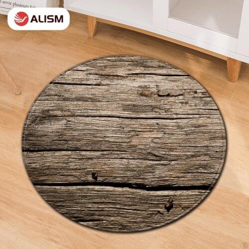 Wood Grain Round Mat Carpet For Baby Floormat Household Floor Mat Computer A Living Room Chair Pad Bedside Tatami Tapete Doormat
