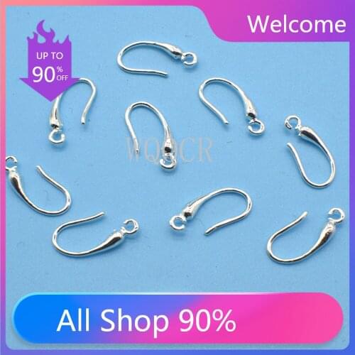 Wholesale 100PC Fashion Jewelry Found Genuine 925 Sterling Silver Earrings Women Smooth Hook Design DIY Accessories