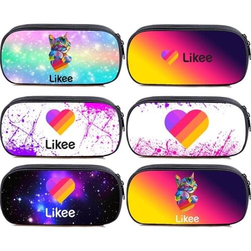 3D Print "LIKEE 1 (Like Video)" Pencil Case Women Russia Likee Pencil Box Girls Cosmetic Cases Makeup Bag School Supplies Girls