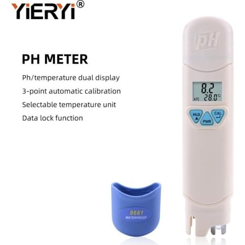 Portable AZ8681 ph Mter Pen Type Acidity Meter Waterproof Pen Temperature Tester Aquarists Electronic Water Quality Analyzer