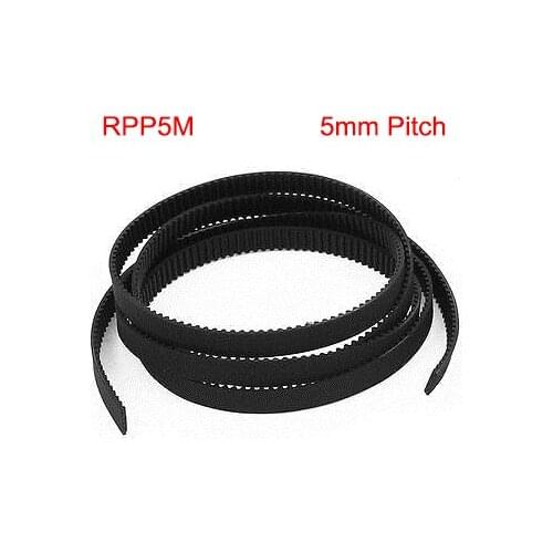 RPP5M 10mm 12mm 15mm Width 5mm Pitch Open Loop End Black Rubber Printer Cogged Groove Linear Motion Cut Synchronous Timing Belt