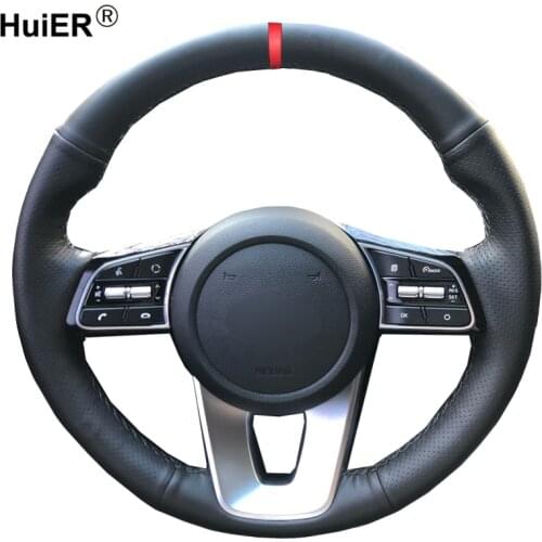 Hand Sewing Car Steering Wheel Cover Volant Funda Volante For Kia K5 Optima 2019 Cee'd Ceed 2019 Forte Cerato (AU) 2018 2019