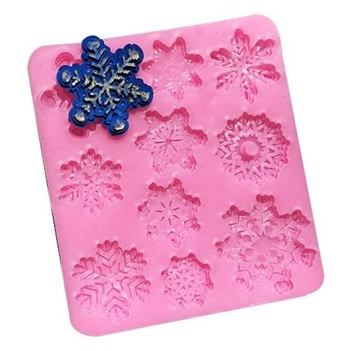 Snow chocolate silicone mold fondant cake decoration Christmas baking tools DIY dripping resin mold aromatherapy candle mold