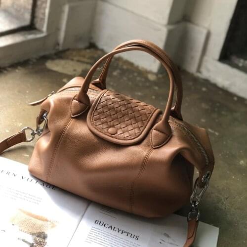 Leather bag capacity dumplingsr leather texture packages female portable oblique