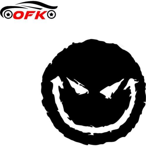 OFK Evil Smiley Face Car Stickers Personalized Waterproof Decals Suitcase Laptop Motorcycle Auto Accessories PVC,13cm*12cm