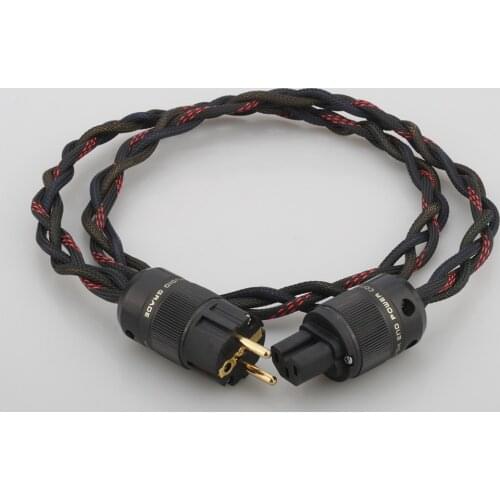 High Quality P103 Audiocrast Schuko Mains Power Cord Cable HIFI CD Amplifier Amp EU Power Plug Cable Braided AC Power Kabel