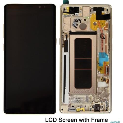 SUPER AMOLED For Samsung Note 8 N9500 N950FD N950U Burn-in Shadow Lcd Display Touch Screen Digitizer Assembly 6.3" With Frame