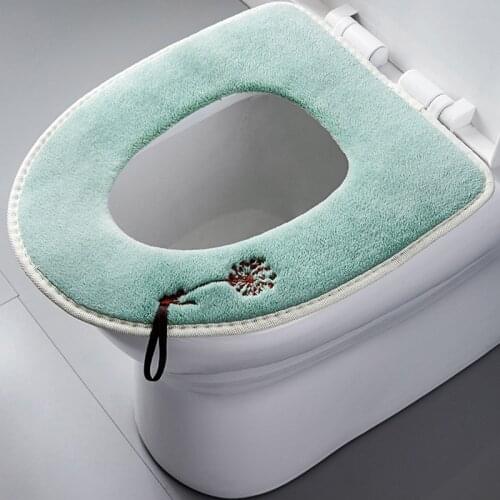 Winter Thicken Toilet Seat Cover Soft Toilet Lid Pad Seat Cover Bathroom Closestool Protector Accessories Warm Toilet Mat