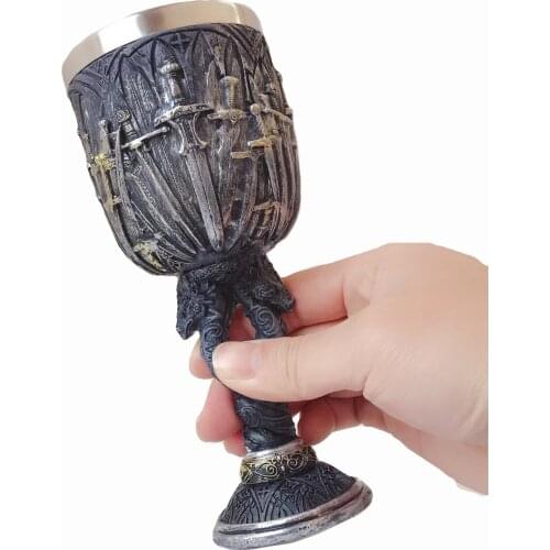 1 Piece Sword Coffee Mugs Cool Tea Wine Cups Stainless Steel Resin Goblet Drinkware
