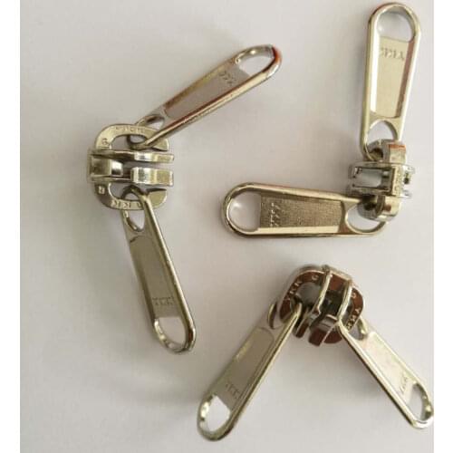 10pcs/lot YKK 5# 2-slider Metal Puller Pull Head for Nylon Coil Zipper Outdoor Sleeping Bag Tent Sewing Accessories