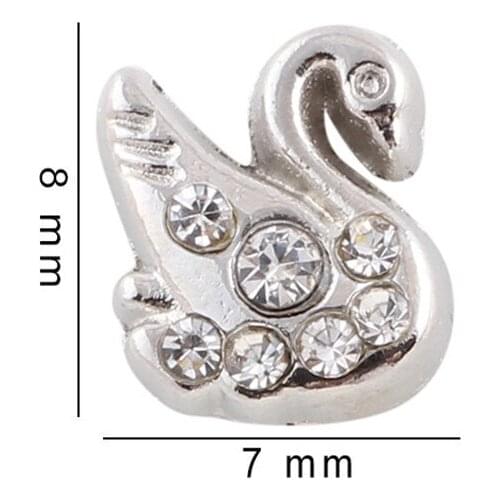 20Pcs swan animals shape alloy floating charms for living memory glass floating locket charms DIY jewelry 20pcs/lot