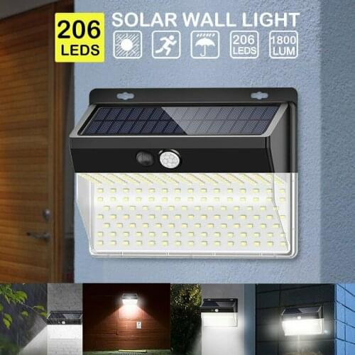 206 LED Solar Garden Light Solar Energy Outdoor LED Solar Light Wireless Wall Lamp IP65 Light With Led Street Light