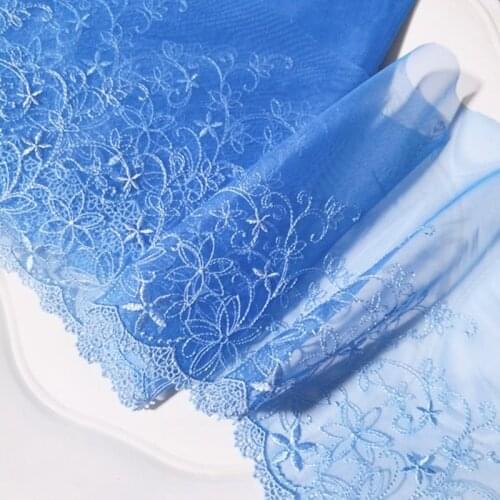 30Yards Exquisite Embroidered LaceTrim Mesh Tulle Black Blue Ribbon Edge DIY Craft Sewing Dress Clothing Accessories