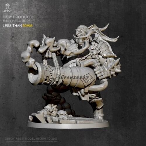 55mm Resin Model Kits Artillery Orc Resin Soldier Self-assembled TD-2307