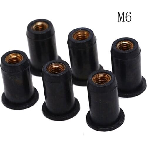 6Pcs M6 Metric Rubber Rubber Well Nuts Blind Fastener Windscreen Wellnuts Rivet Fishing Kayak Accessory