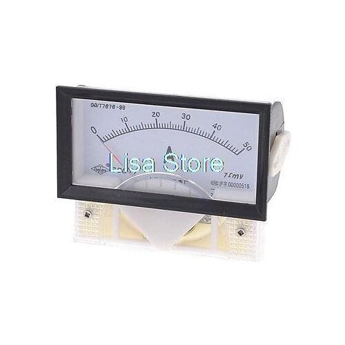 69C17 DC 0-50A Rectangle Panel AMP Meter Analog Ammeter Gauge