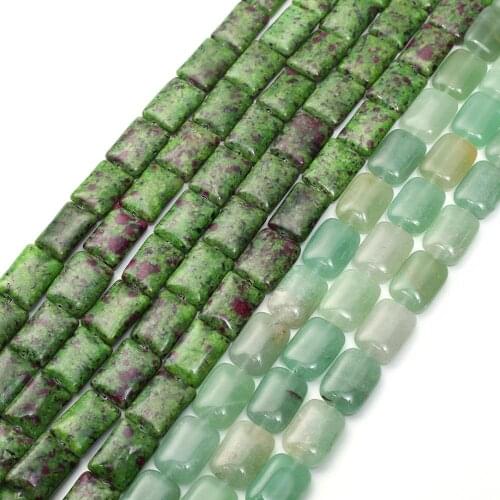 80pcs Natural Stone Anyolite Rubys Zoisite 13*18mm Flat Loose Beads Charms Pendants for Jewelry Making DIY Bracelet Earring Free