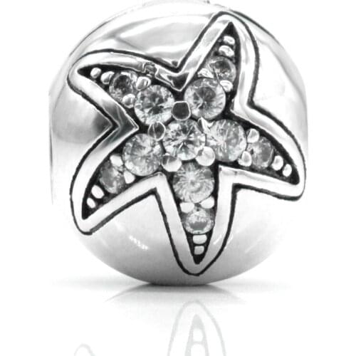 925 sterling silver starfish charm cute beads suitable for original magic charm bracelet silver 925 jewelry production