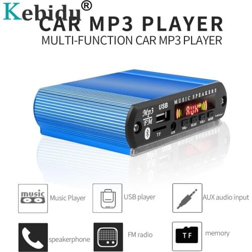 KEBIDU Wireless Bluetooth MP3 Decoder Board USB/SD/FM Audio Module MP3 Player with DC 12V Assembled Aluminum Shell