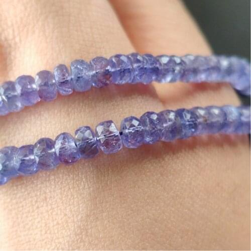 AAA LOOSE BEADS BLUE TANZANITE roundel faceted 4-4.5mm wholesale for DIY jewelry necklace 18cm