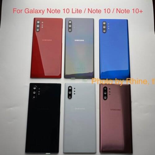 For Samsung Galaxy Note 10 N975 Note 10 plus Note 10 Lite NOTE10+ Battery Back Cover Door Housing + ear Camera Glass Lens Frame