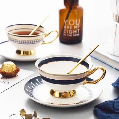 European High Quality Ceramic Phnom Penh Coffee Cup with Saucer and Spoon Modern Creative Household Simple Afternoon Teacup