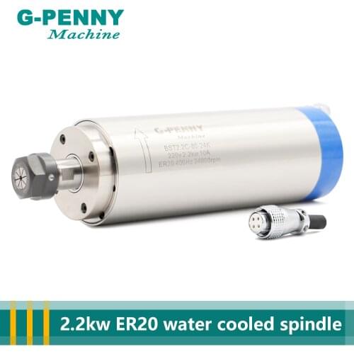 G-PENNY Machine 2.2KW ER20 D80 Water Cooled Spindle Motor 4 pcs Bearings Accuracy 0.01mm Engraving Milling 80*230mm CNC Router