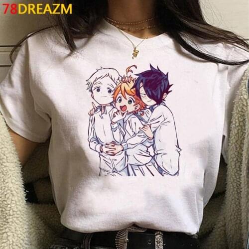The Promised Neverland tshirt men japanese ulzzang graphic tees white t shirt print t shirt ulzzang white t shirt