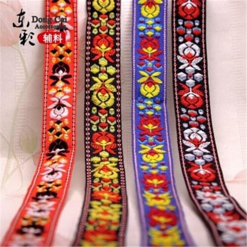 22yards (2.5cm) Exquisite Ethnic Style Embroidery Jacquard Lace Ribbon DIY Apparel Sewing Handmade Dressing Fashion Accessories