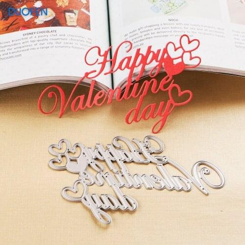 1pc Happy Valentines Day stencil metal Cutting dies for DIY papercraft projects Scrapbook Paper Album greeting cards paper work