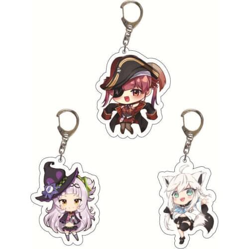 Cute Hololive Q Version Figure Keychain Inugami Korone Shirakami Fubuki Usada Pekora Minato Keyring Bag Pendant Gift