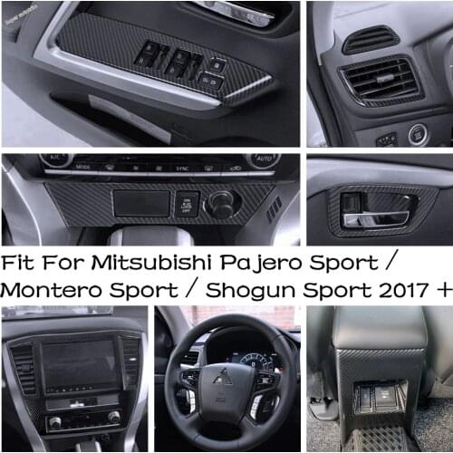 Navigation / AC Vent Outlet Cover Trim For Mitsubishi Pajero Sport / Montero Sport / Shogun Sport 2017 - 2021 Carbon Fiber Look